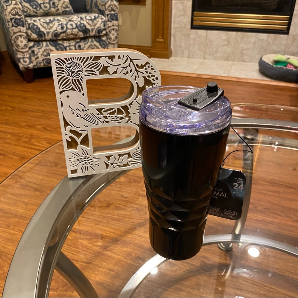 Black Tumbler with Clear Lid